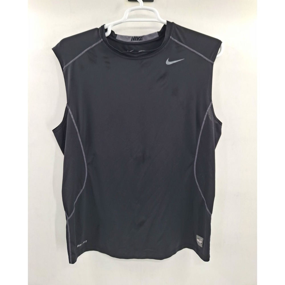 Nike Pro Combat Dri-FIT Compression Fitted Mens XL Black Sleeveless Tank